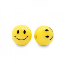 8mm Acrylic beads Smiley Yellow